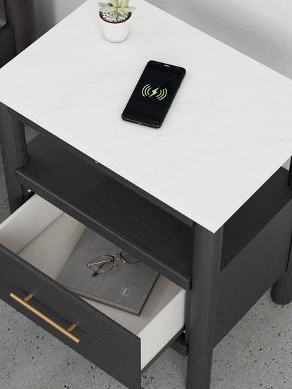 Cadyn Matte Black Nightstand