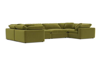 Fluffy 4 Corner U Sectional - Dream Apple