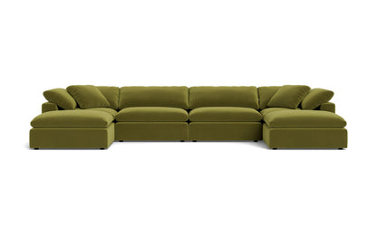 Fluffy 4 Piece Sectional W/Double Otto - Dream Apple