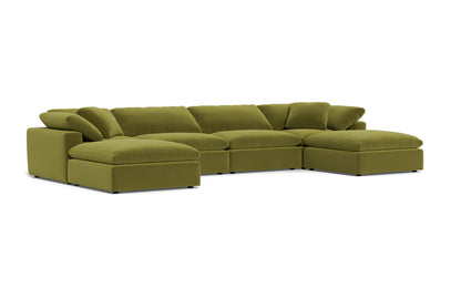 Fluffy 4 Piece Sectional W/Double Otto - Dream Apple