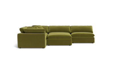 Fluffy 5 Piece Sectional W/Ottoman - Dream Apple