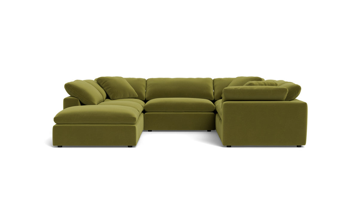 Fluffy 6 Piece Sectional W/Ottoman - Dream Apple