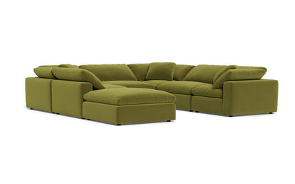 Fluffy 6 Piece Sectional W/Ottoman - Dream Apple