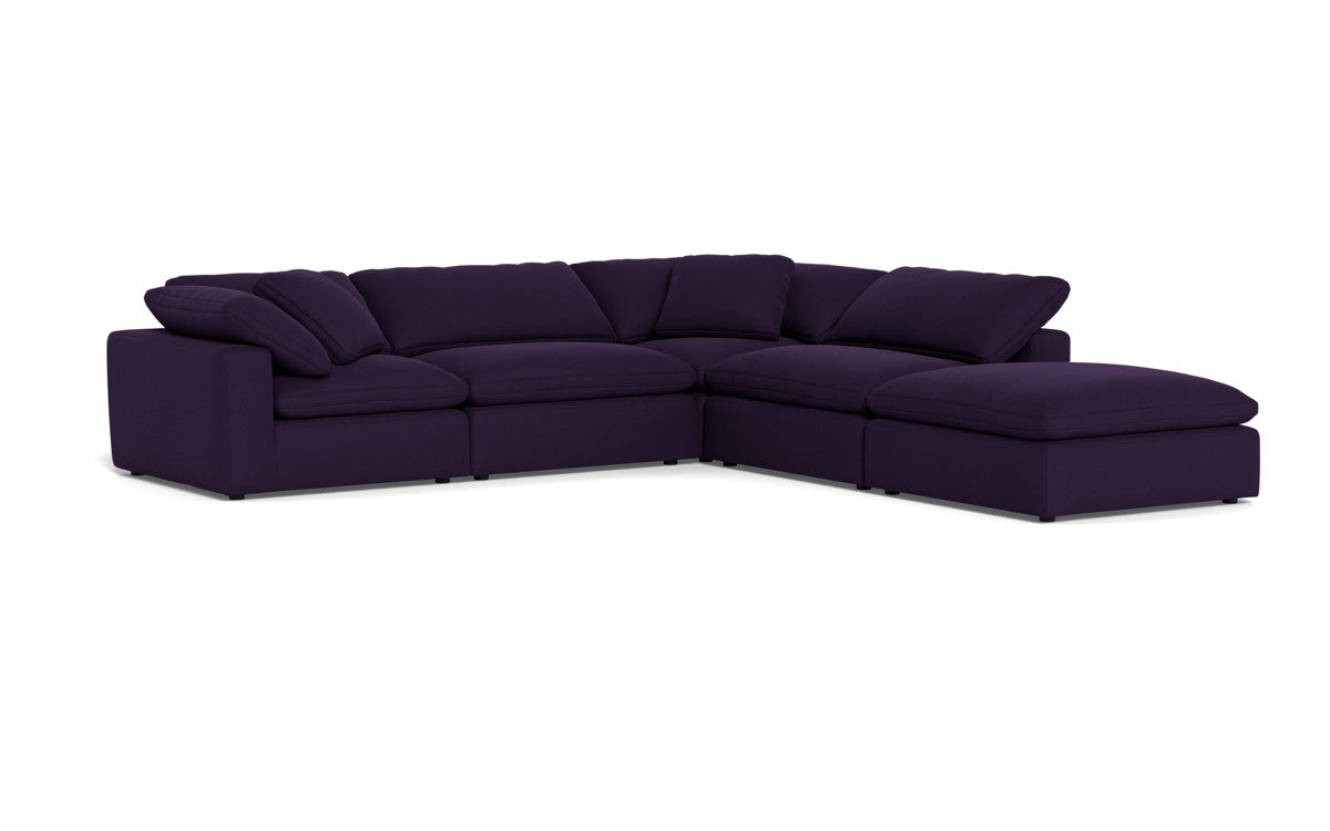 Fluffy 4 Piece Sectional w/Otto - Superb Amethyst