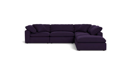 Fluffy 4 Piece Sectional w/Otto - Superb Amethyst