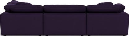 Fluffy 4 Piece Sectional w/Otto - Superb Amethyst