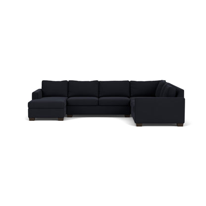 Track 141" Corner Sectionals W. Full Sleeper & Left Chaise - Dream Onyx