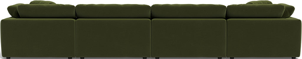 Fluffy 4 Piece Sectional W/Double Otto - Dream Olive