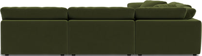 Fluffy 5 Piece Sectional W/Ottoman - Dream Olive