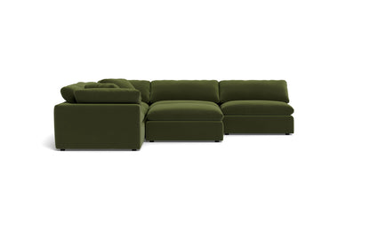 Fluffy 5 Piece Sectional W/Ottoman - Dream Olive