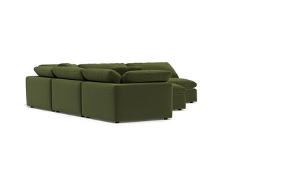 Fluffy 5 Piece Sectional W/Ottoman - Dream Olive