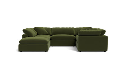 Fluffy 6 Piece Sectional W/Ottoman - Dream Olive