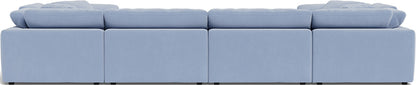 Fluffy 4 Corner U Sectional - Dream French Blue