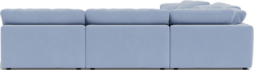 Fluffy 5 Piece Sectional W/Ottoman - Dream French Blue