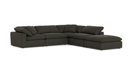 Fluffy 4 Piece Sectional w/Otto - Dream Chocolate