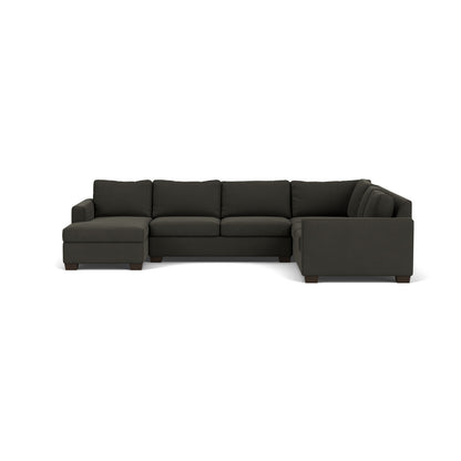 Track 141" Corner Sectionals W. Full Sleeper & Left Chaise - Dream Chocolate
