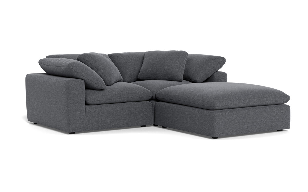 Fluffy 2 Piece Sofa w/Otto - Bennett Charcoal