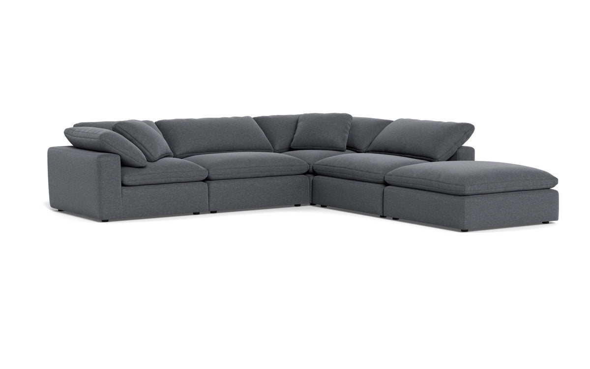 Fluffy 4 Piece Sectional w/Otto - Bennett Charcoal