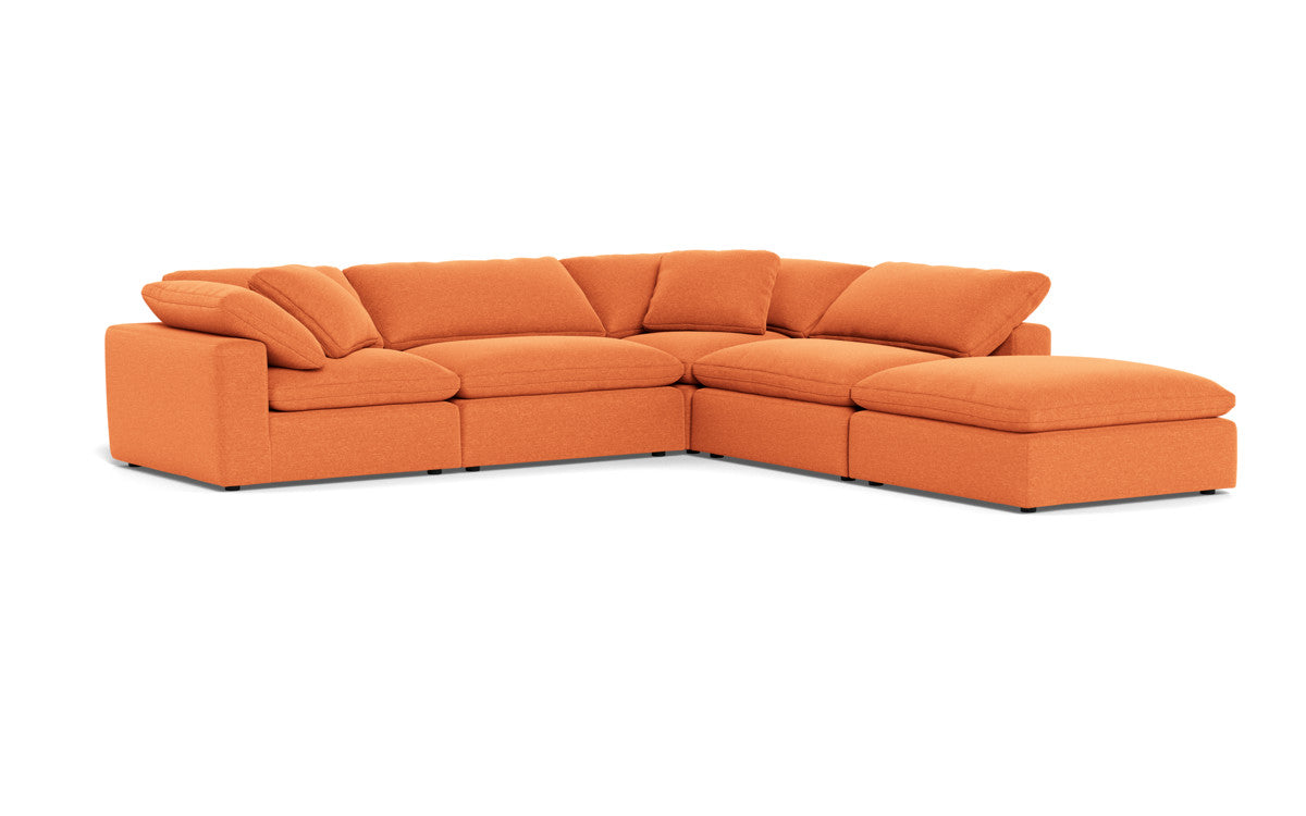 Fluffy 4 Piece Sectional w/Otto - Bennett Orangeade