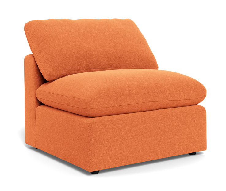 Fluffy Small Armless Chair - Bennett Orangeade