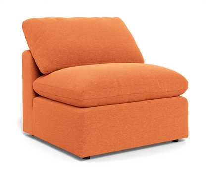 Fluffy Small Armless Chair - Bennett Orangeade