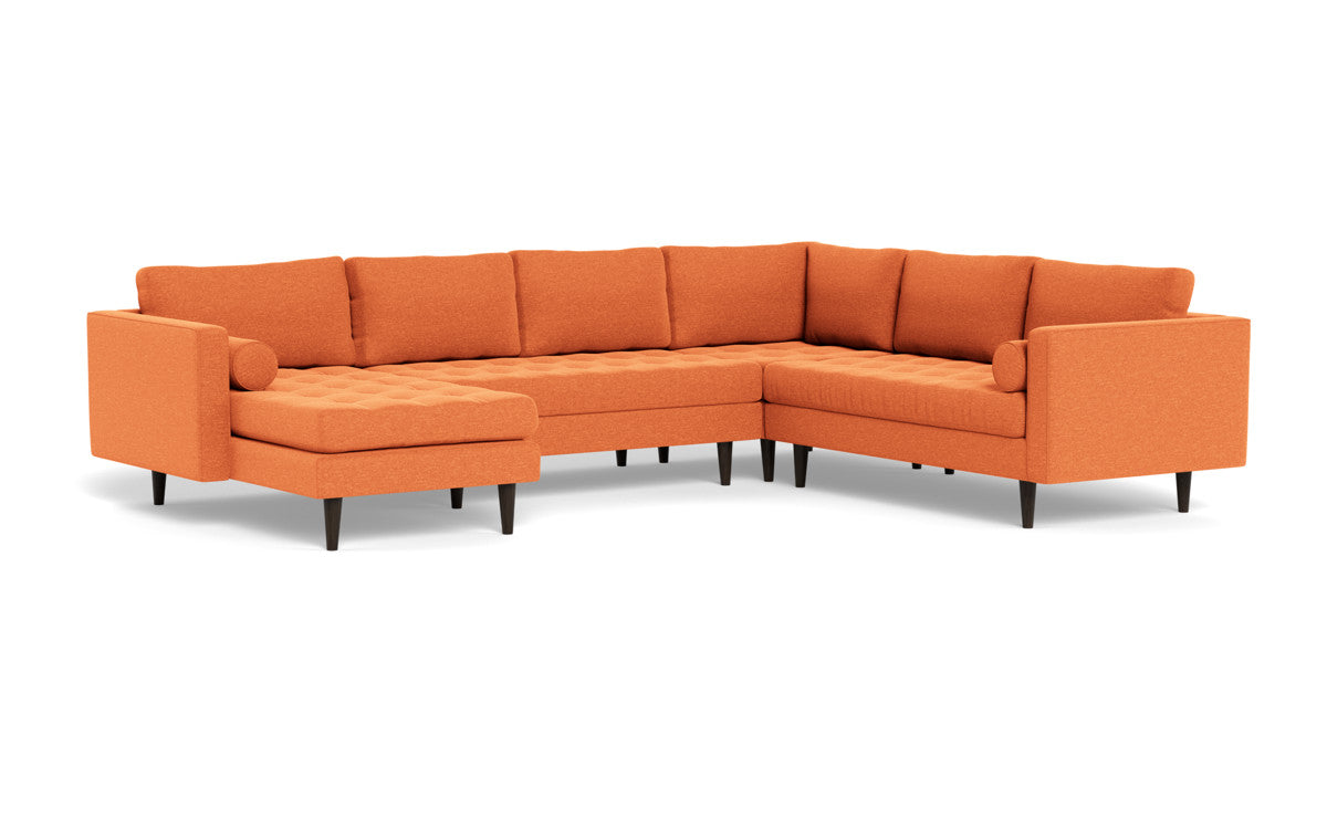 Ladybird 133" Corner Sectional with Left Chaise - Bennett Orangeade