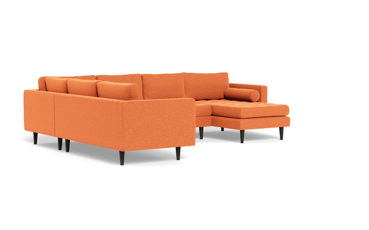 Ladybird 133" Corner Sectionals w. Right Chaise - Bennett Orangeade