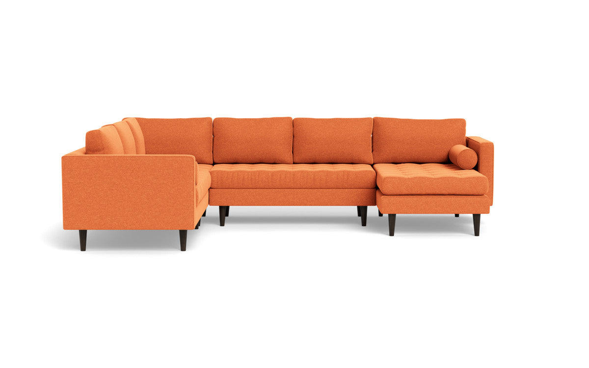 Ladybird 133" Corner Sectionals w. Right Chaise - Bennett Orangeade