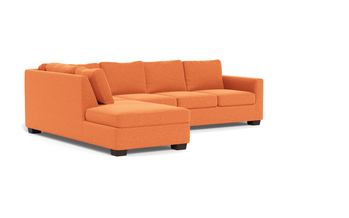 Track 121" Left Chaise Sectional - Bennett Orangeade