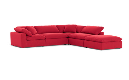 Fluffy 4 Piece Sectional w/Otto - Bennett Red