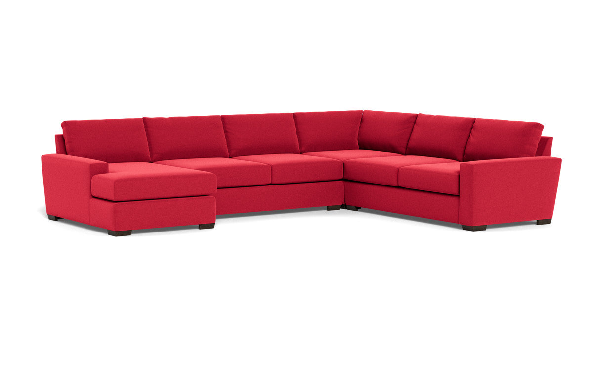 Mas Mesa 162" Deep Corner Sectionals w. Left Chaise - Bennett Red