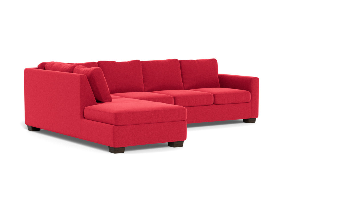 Track 121" Left Chaise Sectional - Bennett Red