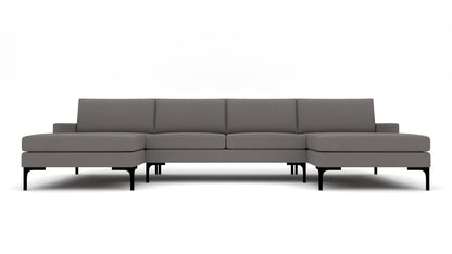 Barton Springs 142" Double Chaise W. Armless Loveseat - Peyton Slate