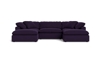 Fluffy 3 Piece Sofa W/Double Ottoman - Superb Amethyst