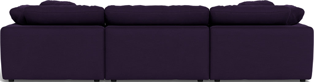 Fluffy 3 Piece Sofa W/Double Ottoman - Superb Amethyst