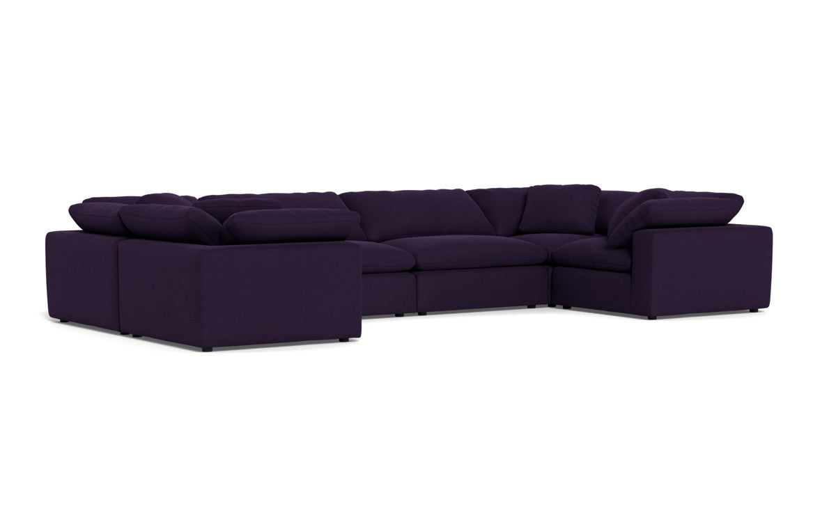 Fluffy 4 Corner U Sectional - Superb Amethyst