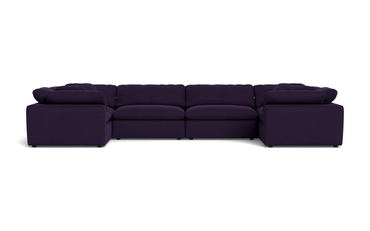 Fluffy 4 Corner U Sectional - Superb Amethyst