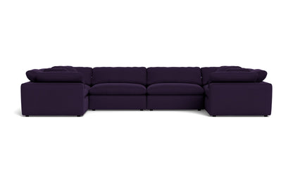 Fluffy 4 Corner U Sectional - Superb Amethyst