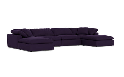 Fluffy 4 Piece Sectional W/Double Otto - Superb Amethyst