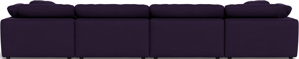 Fluffy 4 Piece Sectional W/Double Otto - Superb Amethyst