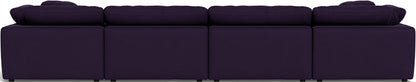 Fluffy 4 Piece Sectional W/Double Otto - Superb Amethyst