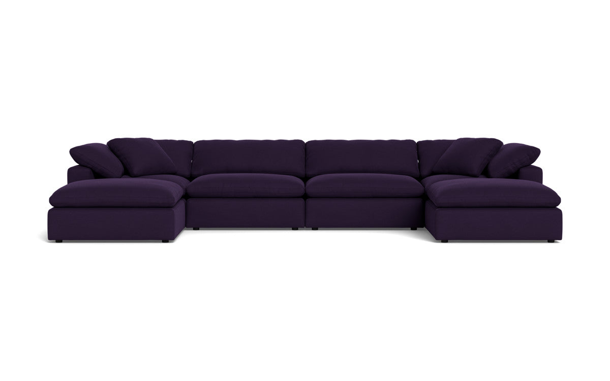 Fluffy 4 Piece Sectional W/Double Otto - Superb Amethyst