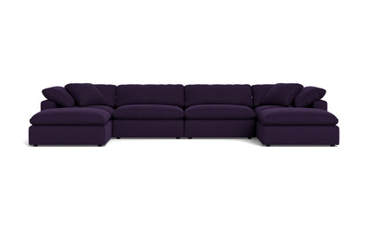 Fluffy 4 Piece Sectional W/Double Otto - Superb Amethyst