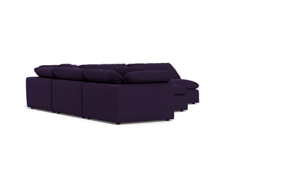 Fluffy 5 Piece Sectional W/Ottoman - Superb Amethyst