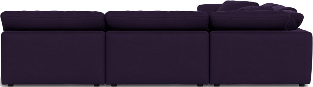 Fluffy 5 Piece Sectional W/Ottoman - Superb Amethyst