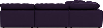 Fluffy 5 Piece Sectional W/Ottoman - Superb Amethyst