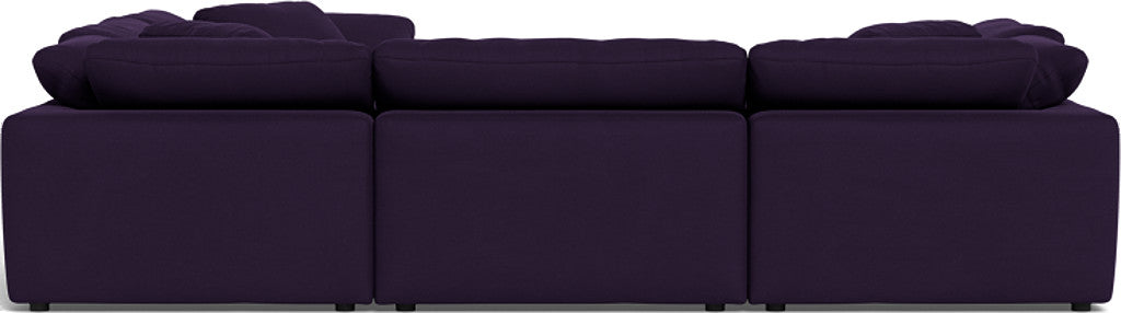 Fluffy 6 Piece Sectional W/Ottoman - Superb Amethyst