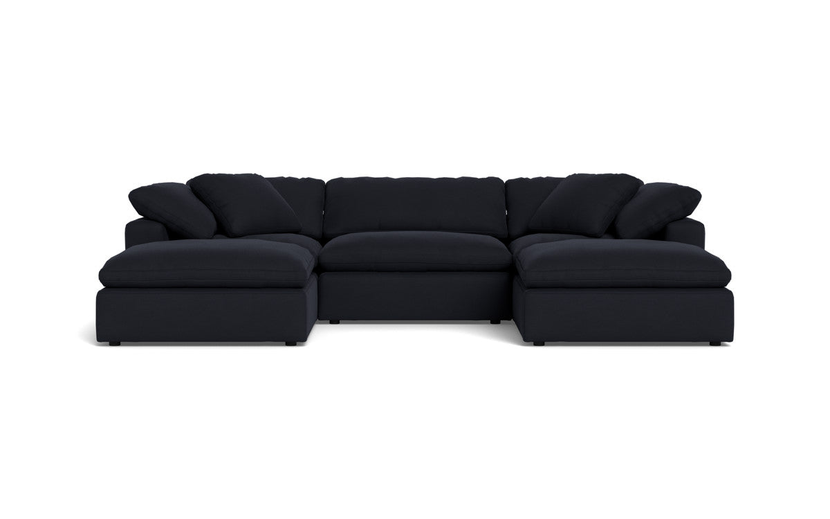 Fluffy 3 Piece Sofa W/Double Ottoman - Dream Onyx