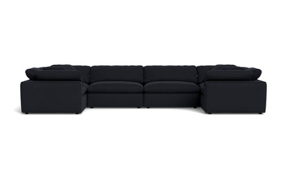 Fluffy 4 Corner U Sectional - Dream Onyx