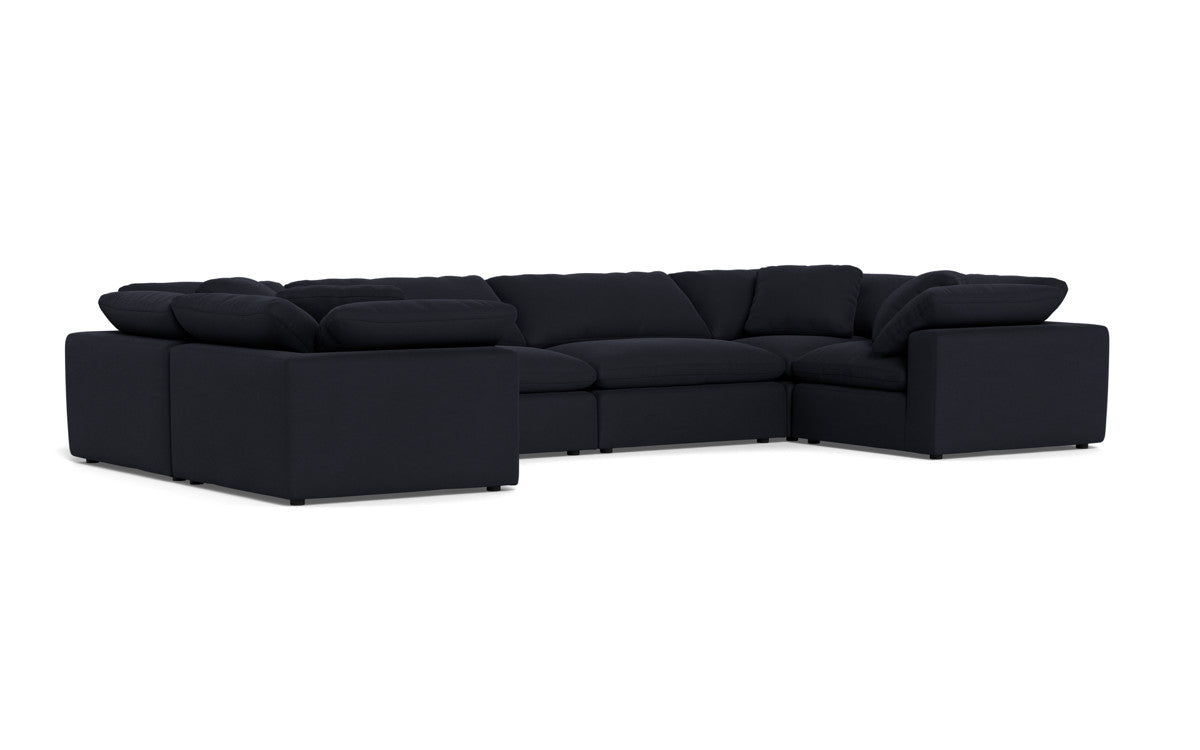 Fluffy 4 Corner U Sectional - Dream Onyx